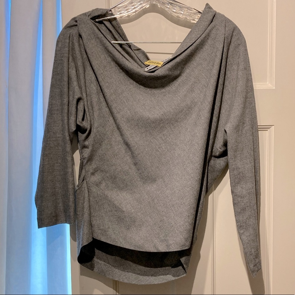 Zara off the shoulder grey blouse